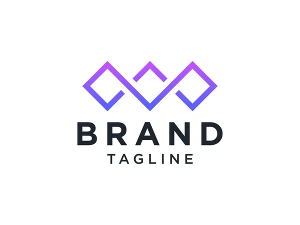 Logotipo Infinito Blue Geometric Line Style Isolado Fundo Branco Utilizável —  Vetores de Stock
