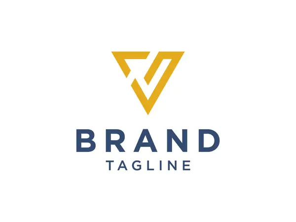 Lettre Initiale Logo Style Géométrique Linéaire Isolé Sur Fond Blanc — Image vectorielle