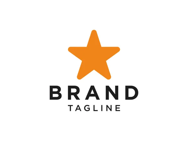 Logotipo Star Clean Ícone Estrela Forma Laranja Com Combinação Linha — Vetor de Stock