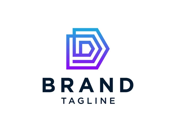 Simples Letra Inicial Logo Blue Geometric Line Infinity Style Isolado —  Vetores de Stock