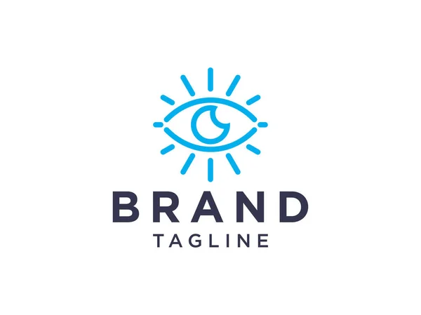 Абстрактний Логотип Зору Очей Блакитна Геометрична Лінія Очей Іконка Оком — стоковий вектор