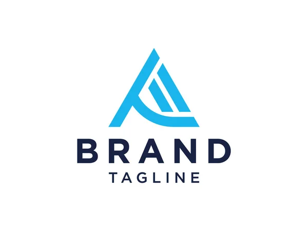 Lettre Initiale Logo Monogramme Style Linéaire Isolé Sur Fond Blanc — Image vectorielle
