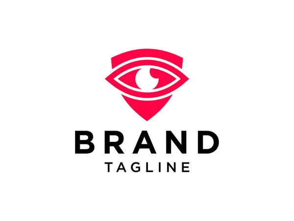 Ασπίδα Λογότυπο Ασφάλειας Ματιών Προστασία Σύμβολο Secure Icon Flat Vector — Διανυσματικό Αρχείο