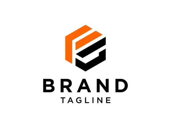 Αφηρημένο Αρχικό Γράμμα Logo Πορτοκαλί Σχήμα Αρνητικό Γράμμα Στο Εσωτερικό — Διανυσματικό Αρχείο