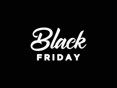 Kara Cuma logosu, indirimli satış promosyon etiketi. İş ve Marka Logoları için kullanılabilir. Düz Vektör Logo Tasarım Şablonu.