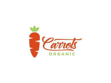 Havuç Fırını Doğal Organik Kek Logosu tasarımı ilham verici. İş ve Marka Logoları için kullanılabilir. Düz Vektör Logo Tasarım Şablonu.