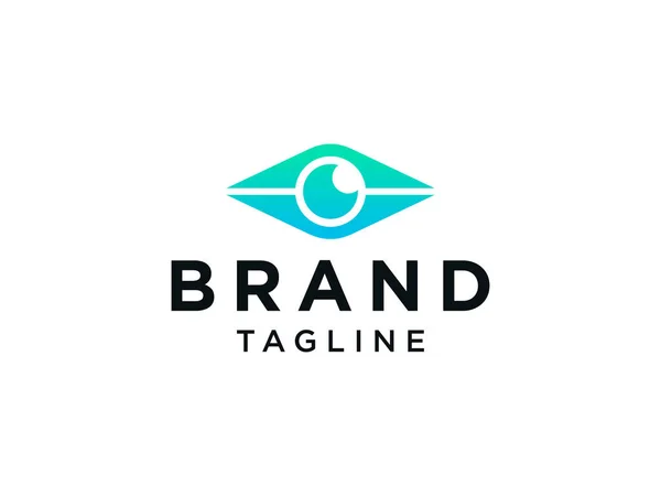 Αφηρημένο Λογότυπο Ματιών Εικόνα Τοποθεσίας Blue Shape Point Eyeball Μέσα — Διανυσματικό Αρχείο