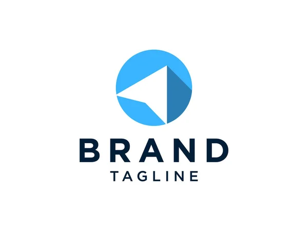 Flèche Vers Haut Logo Forme Arrondie Carrée Bleue Avec Flèche — Image vectorielle