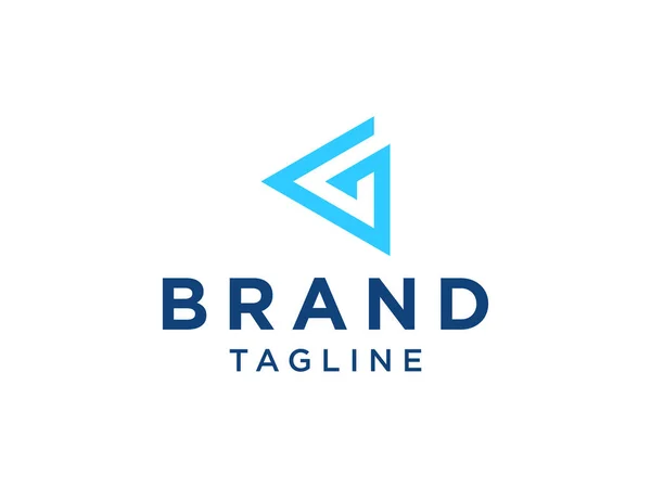 Ursprunglig Bokstav Logotyp Blue Geometric Origami Style Isolerad Vit Bakgrund — Stock vektor