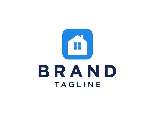 Λογότυπο Φροντίδας Σπιτιού Μπλε Σχήμα Home Σύμβολο Απομονώνονται Λευκό Φόντο — Διανυσματικό Αρχείο