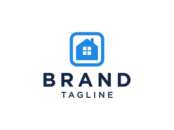 Λογότυπο Φροντίδας Σπιτιού Μπλε Σχήμα Home Σύμβολο Απομονώνονται Λευκό Φόντο — Διανυσματικό Αρχείο