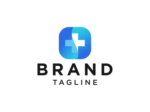 Simbol Kesehatan Logo Medis Simbol Blue Shape Globe Dengan Tanda - Stok Vektor