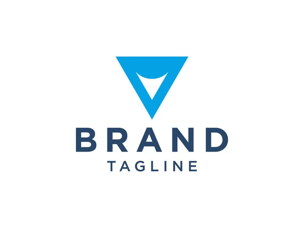 Logo Initial Géométrique Linéaire Bleu Isolé Sur Fond Blanc Élément — Image vectorielle