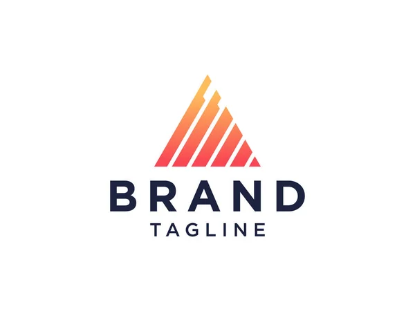 頭文字Aのロゴ 白を基調としたオレンジ明るい折り紙スタイル ビジネスおよびテクノロジーのロゴに使用できます フラットベクトルロゴデザインテンプレート要素 — ストックベクタ