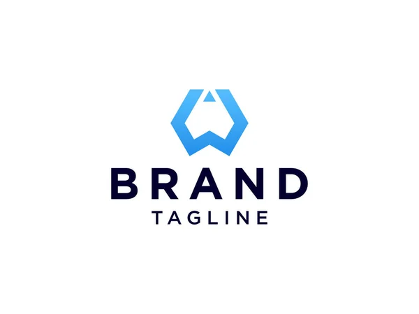 Γράμμα Logo Blue Square Στρογγυλεμένο Επίπεδο Στοιχείο Προτύπου Σχεδίασης Λογότυπου — Διανυσματικό Αρχείο