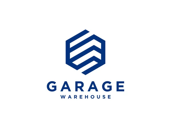 Abstract Hexagon Cube Garage Warehouse Logo Design Inspiration Usable Business — Stock Vector