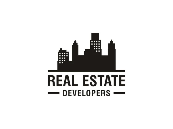 Appartement Immobilier Paysage Urbain City Skyline Logo Design Utilisable Pour — Image vectorielle