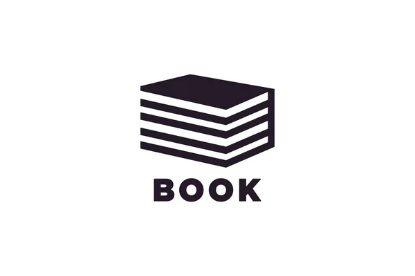 Buch Und King Line Art Symbol Logo Design Inspiration — Stockvektor