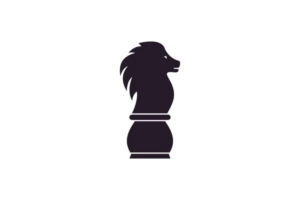 Lejonkung Riddare Schack Silhouette Logo Design — Stock vektor
