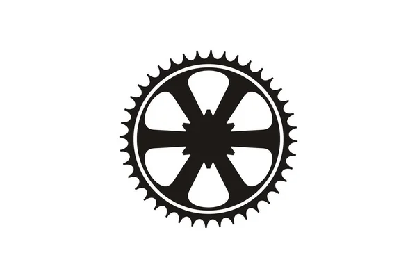 Bianco Nero Bicicletta Ingranaggio Clipart — Vettoriale Stock