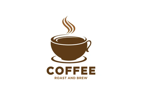 Coffee Bean Smoke Cafe Cup Дизайн Логотипа Кружки — стоковый вектор