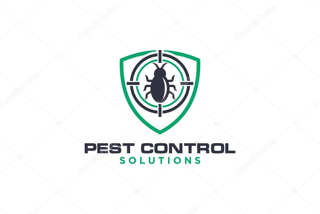 Pest control service icons with insects