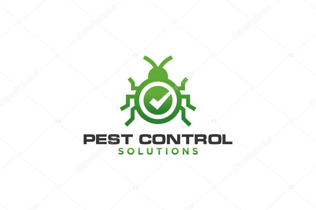 Pest control service icons with insects
