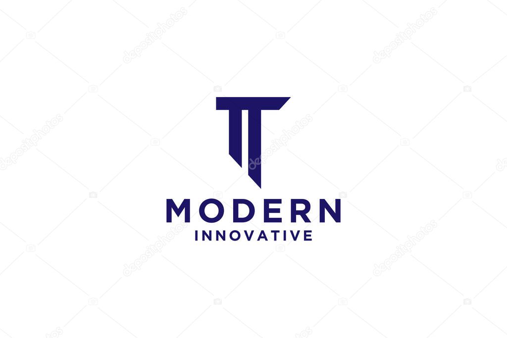 Letter T logo icon alphabet geometric shape