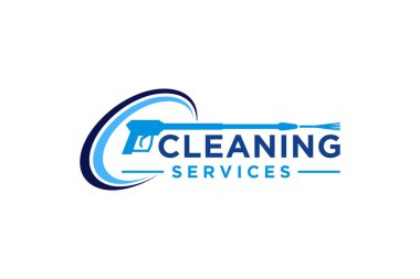 Temiz servis logo vektörü temizleniyor