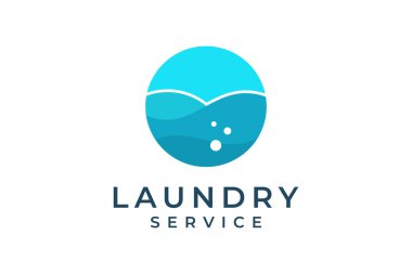 İş elbiseleri için köpüklü çamaşır makinesi logo tasarımı modern şablonu temizler