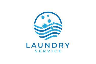 İş elbiseleri için köpüklü çamaşır makinesi logo tasarımı modern şablonu temizler