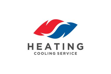 HVAC logo tasarımı, ısıtma havalandırma ve havalandırma, HVAC logo şablonu