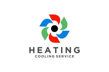 HVAC logo tasarımı, ısıtma havalandırma ve havalandırma, HVAC logo şablonu