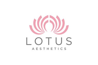Lotus çiçeği logosu. Lotus simgelerinin vektör tasarım şablonu