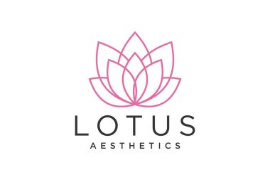 Lotus çiçeği logosu. Lotus simgelerinin vektör tasarım şablonu