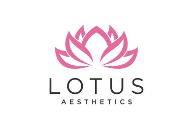 Lotus çiçeği logosu. Lotus simgelerinin vektör tasarım şablonu