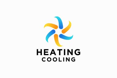 Tesisat, ısıtma ve soğutma hizmeti Logo Tasarım şablonu çizim grafik vektörü.