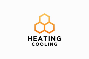 Tesisat, ısıtma ve soğutma hizmeti Logo Tasarım şablonu çizim grafik vektörü.