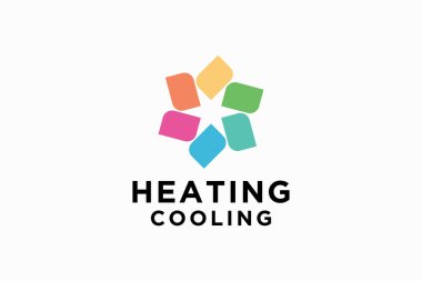 Tesisat, ısıtma ve soğutma hizmeti Logo Tasarım şablonu çizim grafik vektörü.