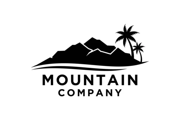 Berg Minimalistische Landschaft Hügel Logo Design — Stockvektor