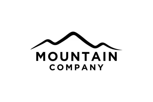 Montanha Paisagem Minimalista Colinas Logotipo Design — Vetor de Stock