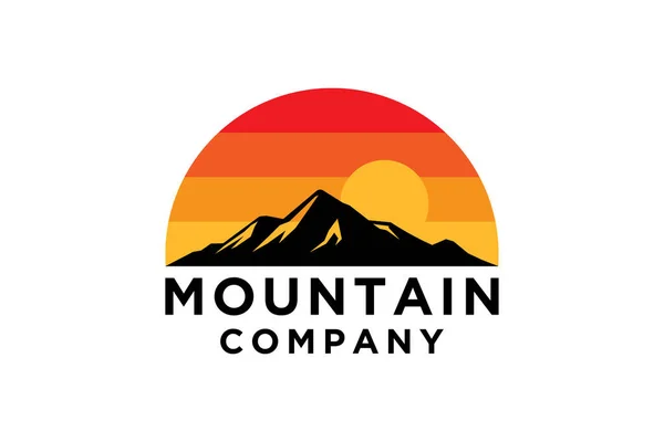 Berg Minimalistische Landschaft Hügel Logo Design — Stockvektor