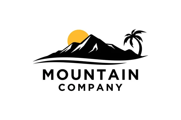 Montanha Paisagem Minimalista Colinas Logotipo Design —  Vetores de Stock