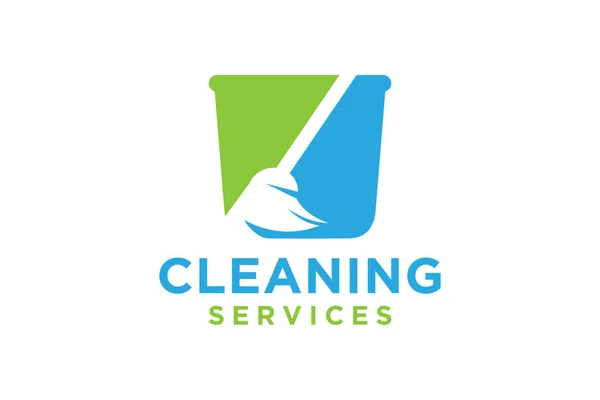Cleaning Service Business Logo Design Eco Cleaning Logo Concept Vector — Stock Vector