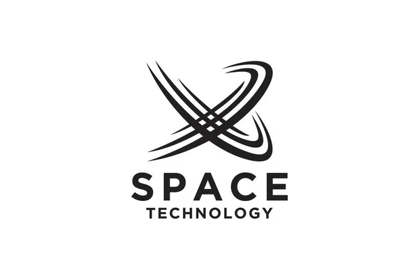 Symbole Przestrzeni Logo Przestrzeni Kosmicznej Logo Planety Latająca Rakieta Białym — Wektor stockowy