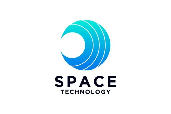 Symbole Przestrzeni Logo Przestrzeni Kosmicznej Logo Planety Latająca Rakieta Białym — Wektor stockowy