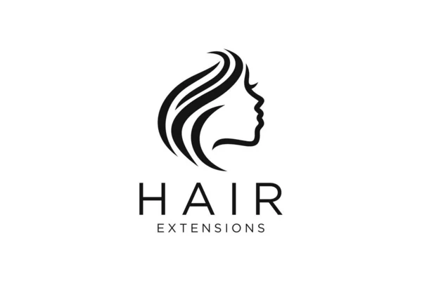 Abstract Black Hair Wave Logo Isolated White Background Flat Vector — Stock Vector