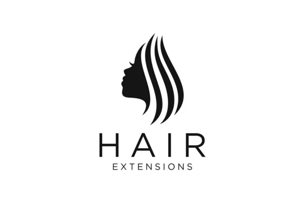 Abstract Black Hair Wave Logo Isolated White Background Flat Vector — Stock Vector
