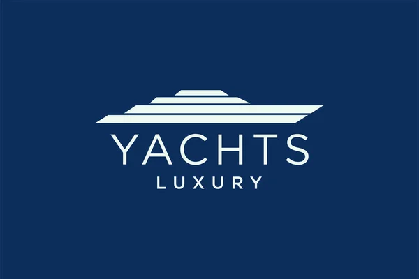 Modern Super Yacht Vector Logo Design Luxury Yacht Club Logo — Stock Vector