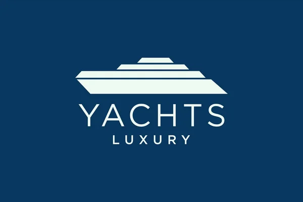 Design Moderne Logo Vectoriel Super Yacht Icône Ligne Logo Yacht — Image vectorielle